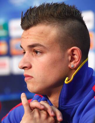 21.02.2012 Basel Schweiz , UEFA Champions League Pressekonferenz FC Basel im St Jakob Park Medienraum Im Bild; Xherdan Shaqiri (FC Basel) 