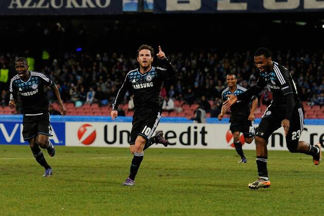 Champions League - SSC Napoli - Chelsea FC London - Torjubel Juan Manuel Mata 