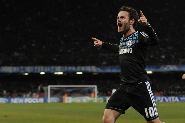 Champions League - SSC Napoli - Chelsea FC London - Torjubel Juan Manuel Mata 