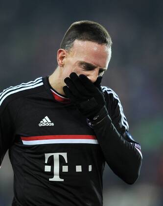 FUSSBALL CHAMPIONS LEAGUE SAISON 2011 2012 ACHTELFINALE HINSPIEL FC Basel - FC Bayern Muenchen 22.02.2012 Enttaeuschung bei Franck Ribery (FC Bayern Muenchen) 