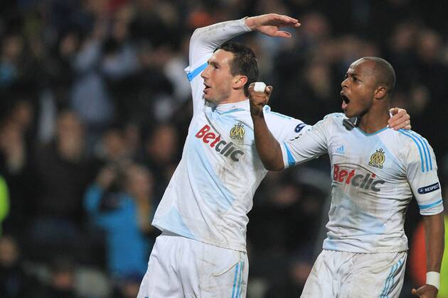 Amalfitano OM et Ayew OM Joie FOOT : LIGUE DES CHAMPIONS - Marseille Inter de Milan - 02 02 2012 - AUDREYLEGUEN PANORAMIC 