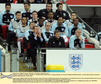 Football - International Friendly - England vs. The Netherlands Stuart Pearce - England Manager on the bench