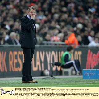 Englands Stuart Pearce looks on dejected after going 2-0 down..England V Holland , Friendly match at Wembley Stadium, London. 29th February 2012. EDITORIAL USE ONLY. No use with unauthorised audio, video, data, fixture lists, club league logos or live services. Online in-match use limited to 120 images, no video emulation. No use in betting, games or single club league player publications.