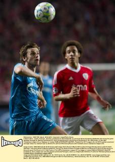 6 March 2012 - Lisbon, Portugal - Nicolas Lombaerts FC Zenit Defender (L) and Axel Witsel SL Benfica Midfielder (R) during the game between Portugal SL Benfica and Russia FC Zenit St Petersburg for second leg of the Round of 16 (1 8th finals), of the Uefa Champions League at Luz Stadium, in Lisbon. 