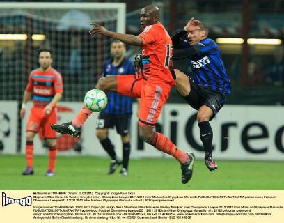 Stephane Mbia Marseille Wesley Sneijder Inter - Champions League 2011 2012 Inter Mailand vs Olympique Marseille paoloxnucci