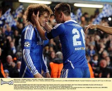 Chelsea FC London - SSC Napoli, John Terry - Chelsea celebrates his goal with David Luiz 