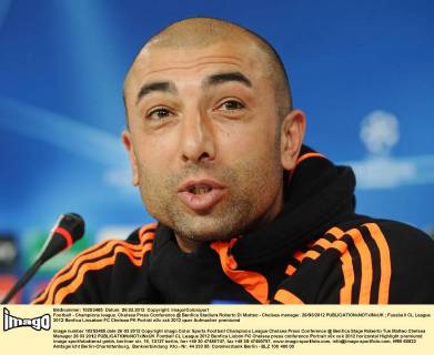 Football - Champions league. Chelsea Press Conference @ Benfica Stadium Roberto Di Matteo - Chelsea manager. 26 03 2012 