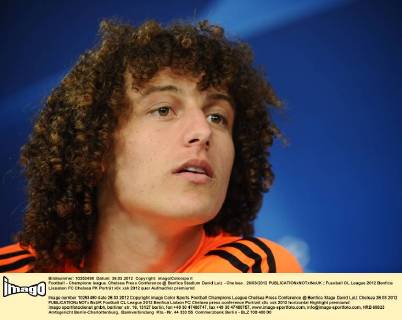 Football - Champions league. Chelsea Press Conference @ Benfica Stadium David Luiz - Chelsea . 26 03 2012 