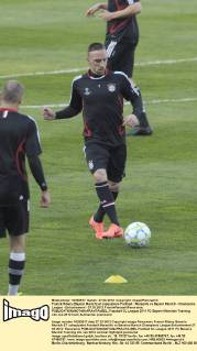 Franck Ribery (Bayern Munich) et coequipiers Football : Marseille vs Bayern Munich - Champions League - Entrainement - 27.03.2012 FranckPennant Panoramic 