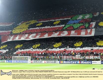 Champions League Milan: coreografia tifosi Milan 