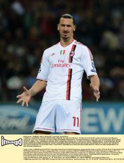 FUSSBALL CHAMPIONS LEAGUE VIERTELFINAL-HINSPIEL 2011 2012 AC Mailand - FC Barcelona 28.03.2012 Zlatan Ibrahimovic (AC Mailand) enttäuscht nach einer verpassten Torchance 