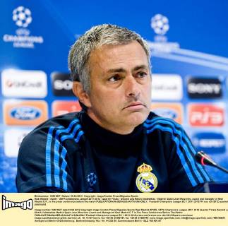 Real Madrid - Apoel - UEFA Champions League 2011-2012 - Quarter Finals - Second Leg Match Valdebebas - Madrid- Spain Jose Mourinho, coach and manager of Real Madrid C.F., in the press conference before the match 