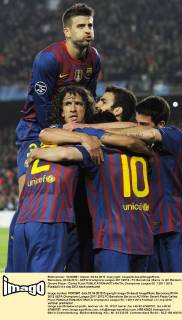 Barcelona, 03.04.2012 - UEFA Champions League 2011 2012 - FC Barcelona Barca vs AC Mailand - Gerard Pique - Carles Puyol 