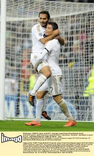 04.04.2012, Madrid - UEFA Champions League 2011 2012 - Viertelfinale - Rückspiel - Real Madrid vs Apoel Nicosia - CRISTIANO RONALDO HAMIT ALTINTOP - Jubel - 