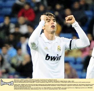 04.04.2012, Madrid - UEFA Champions League 2011 2012 - Viertelfinale - Rückspiel - Real Madrid vs Apoel Nicosia - Kaka - Jubel 