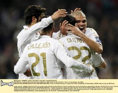 Real Madrid s Angel di Maria goal during Champions League match on april 4th 2012...Photo: Cesar Cebolla ALFAQUI  (031)