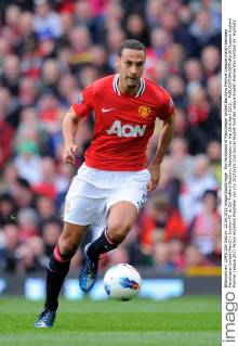 Rio Ferdinand of Manchester United.Barclays Premier League match between Manchester United (ManU) v Everton FC at Old Trafford Stadium, Manchester on the 22nd April 2012... EDITORIAL USE ONLY. No use with unauthorised audio, video, data, fixture lists, club league logos or live services. Online in-match use limited to 120 images, no video emulation. No use in betting, games or single club league player publications.