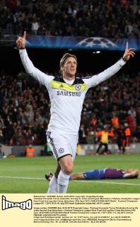 Chelseas Fernando Torres celebrates scoring his sides second goal..Barcelona v Chelsea, Champions League Semi Final 2nd Leg, Nou Camp, Barcelona. 24th April 2012. EDITORIAL USE ONLY. No use with unauthorised audio, video, data, fixture lists, club league logos or live services. Online in-match use limited to 120 images, no video emulation. No use in betting, games or single club league player publications.