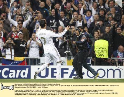 Real Madrid s Cristiano Ronaldo goal during Champions League match on april 25th 2012...  (019)