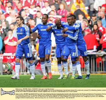 Chelseas Ramires celebrates scoring his sides opening goal..The FA Cup with Budweiser final between Chelsea FC London and Liverpool FC at Wembley Stadium, London 5th May 2012. EDITORIAL USE ONLY. No use with unauthorised audio, video, data, fixture lists, club league logos or live services. Online in-match use limited to 120 images, no video emulation. No use in betting, games or single club league player publications.