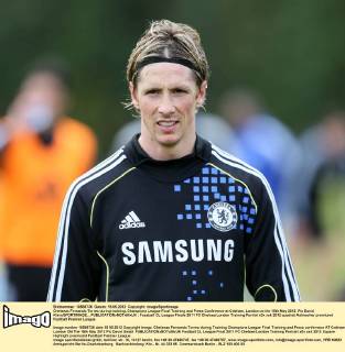 Chelseas Fernando Torres during training..Champions League Final Training and Press Confernece at Cobham, London on the 15th May 2012. Pic David Klein SPORTIMAGE... EDITORIAL USE ONLY. No use with unauthorised audio, video, data, fixture lists, club league logos or live services. Online in-match use limited to 120 images, no video emulation. No use in betting, games or single club league player publications.