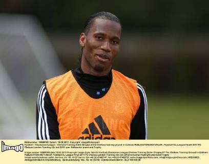 Football - Champions League - Chelsea Training Didier Drogba at the Chelsea training ground in Cobham 