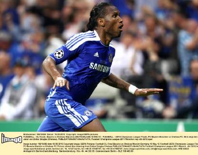FUSSBALL - CL Finale, Bayern vs Chelsea München,DEUTSCHLAND,19.MAI.12 - FUSSBALL - UEFA Champions League Finale, FC Bayern München vs Chelsea FC. Bild zeigt den Jubel von Didier Drogba (Chelsea). 