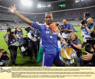 München , Fußball Finale ChampionsLeague Bayern München vs. FC Chelsea Jubel Didier Drogba ( Chelsea )