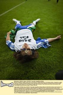 München 19.05.2012, Fußball Jubel: David Luiz (London) FC Bayern München - FC Chelsea London