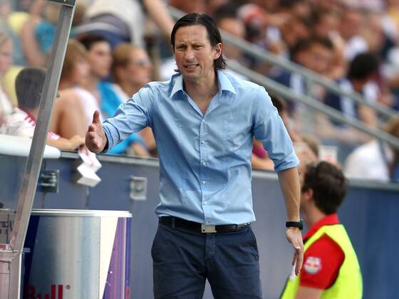 FUSSBALL - CL Quali, RBS vs Dudelange SALZBURG,AUSTRIA,24.JUL.12 - FUSSBALL - UEFA Champions League, Qualifikation, Red Bull Salzburg vs F91 Düdelingen. Bild zeigt Trainer Roger Schmidt (RBS). 