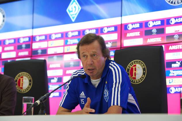 coach Yuriy Syomin of Dynamo Kiev Feyenoord Rotterdam vs Dynamo Kiev. UEFA Champions League Third Round Qualifier 2012 2013 xVIxWillemxJanxDijkdrentxIVx 1079492