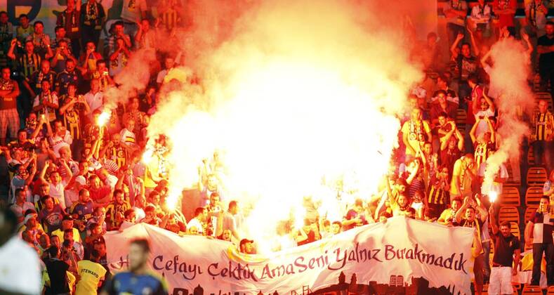 Champions League 3rd qualifying match between SC Vaslui and Fenerbahce Istanbul at the Municipal Ceahlaul Stadium in Piatra Neamt, Romania on 2012 08 08 Pictured: Fans 