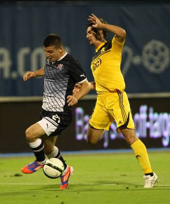 Zagreb, 08.08.2012. - Third qualifying round, Second leg - 08 08 2012 - (20:45 local time) - Stadion Maksimir - Zagreb. Dinamo - Sheriff Tiraspol 4:0. Fatos Beqiraj and Serghei Gheorghiev