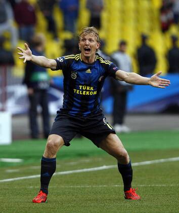 Champions League qualifying match between Spartak Moscow and Fenerbahce Istanbul at Luzhniki Stadium in Moscow, Russia on 2012 08 21 Pictured: Dirk Kuyt of Fenerbahce. 