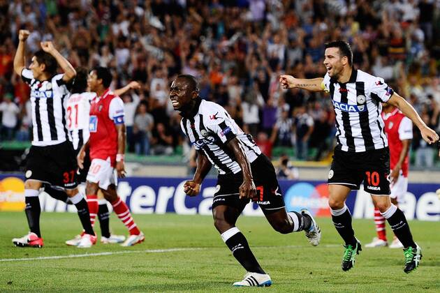 Udinese Calcio - SC Sporting Braga, esultanza gol Pablo Armero 