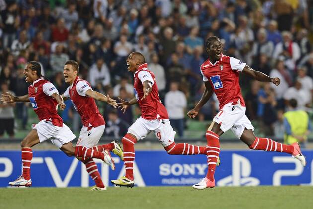 Udinese Calcio - SC Sporting Braga, esultanza fine gara Braga 