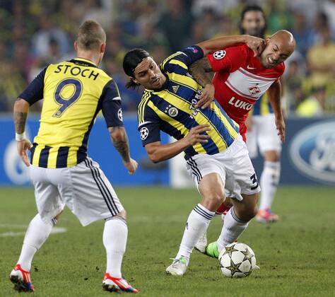 Champions League play off match between Fenerbahce and Spartak Moscow at Sukru Saracoglu Stadium in Istanbul, Turkey on 2012 08 29 Match Scored: Fenerbahce 1 - Spartak Moscow 1 Pictured: 