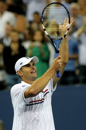 Andy Roddick, USA, waves to the crowd in the third set of second-round action at the 2012 U.S. Open held at the National Tennis Center on Agust 31, 2012. Roddick won 6-3, 6-4, 6-0. Roddick announced the previous day that he will be retiring after the Open.  NYP20120831320