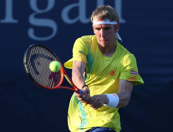 US Open 2012, USTA Billie Jean King National Tennis Center, Flushing Meadows, New York, ITF Grand Slam Tennis Tournament . Cedrik-Marcel Stebe (GER) Aktion,Einzelbild,Halbkörper,Querformat,