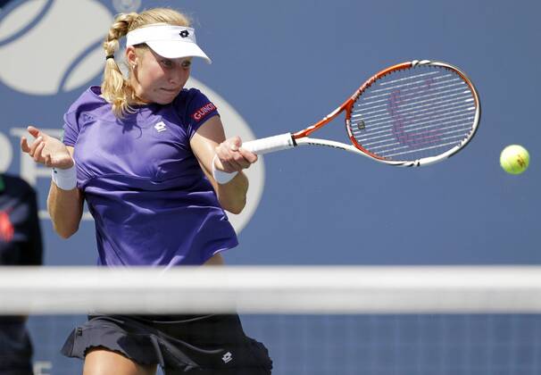 Ekaterina Makarova of Russia on day 6 in Arthur Ashe Stadium at the Billie Jean King National Tennis Center in New York City on September 1, 2012.  NYP20120901116