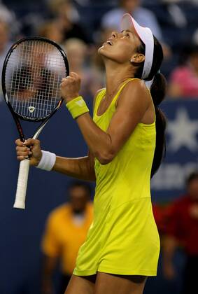 Ana Ivanovic, Serbia, in the final set of third-round action at the 2012 U.S. Open held at the National Tennis Center on September 1, 2012.  NYP20120901327
