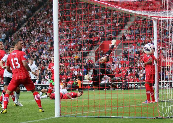 Manchester United s Robin Van Persie scoring his third goal...Football - Southampton v Manchester United - Barclays Premier League - St Mary s - Season 12 13 - 2 9 12 ..Mandatory Credit: David Klein Sportimage..EDITORIAL USE ONLY. No use with unauthorized audio, video, data, fixture lists, club league logos or ?live? services. Online in-match use limited to 45 images, no video emulation. No use in betting, games or single club league player publications. Please contact your account representative for further details. EDITORIAL USE ONLY. No use with unauthorised audio, video, data, fixture lists, club league logos or live services. Online in-match use limited to 120 images, no video emulation. No use in betting, games or single club league player publications.