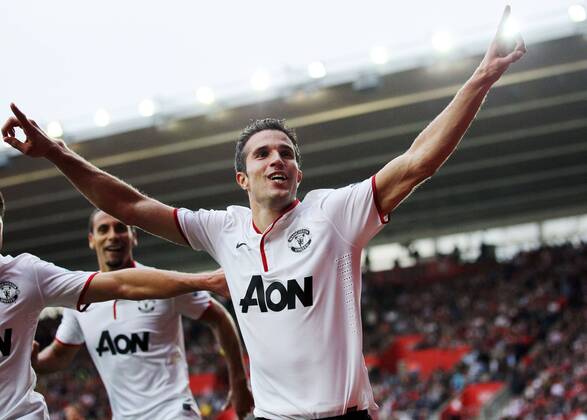 Manchester United s Robin Van Persie celebrates scoring his third goal...Football - Southampton v Manchester United - Barclays Premier League - St Mary s - Season 12 13 - 2 9 12 ..Mandatory Credit: David Klein Sportimage..EDITORIAL USE ONLY. No use with unauthorized audio, video, data, fixture lists, club league logos or ?live? services. Online in-match use limited to 45 images, no video emulation. No use in betting, games or single club league player publications. Please contact your account representative for further details. EDITORIAL USE ONLY. No use with unauthorised audio, video, data, fixture lists, club league logos or live services. Online in-match use limited to 120 images, no video emulation. No use in betting, games or single club league player publications.