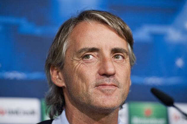 Manchester City - Real Madrid - UEFA Champions League 2012-2013 - Group Stage - Group D - Matchday 1 Roberto Mancini, coach of Manchester City, in the press conference before the match Estadio Santiago Bernabeu- Madrid - Spain - 17 09 2012 