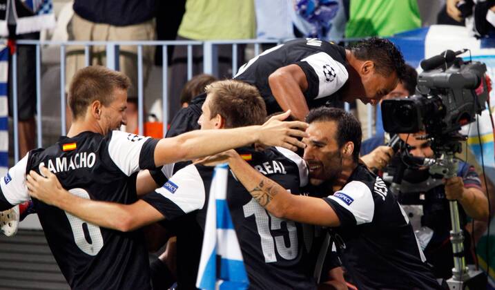 CHAMPION LEAGUE FC Malaga - Zenit St. Petersburg 3:0 Jubel Malaga 