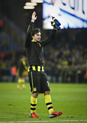 Dortmund, 18.09.2012, Signal-Iduna-Park Schlussjubel: Mats Julian Hummels (BVB) erleichtert Borussia Dortmund - Ajax Amsterdam