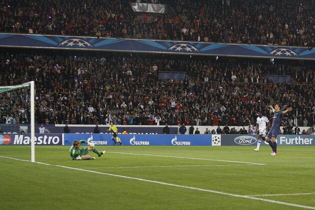 Zlatan Ibrahimovic (PSG) FOOTBALL : Paris Saint Germain vs Dynamo Kiev - Champions league - 18 09 2012 GwendolineLeGoff Panoramic 