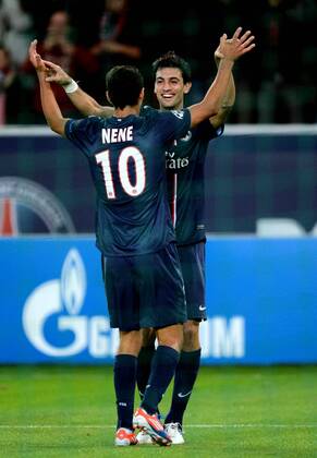 NENE (psg) - Javier PASTORE (psg) FOOTBALL : PSG vs Dynamo Kiev - Ligue 1 - 18 09 2012 AnthonyBIBARD FEP Panoramic 