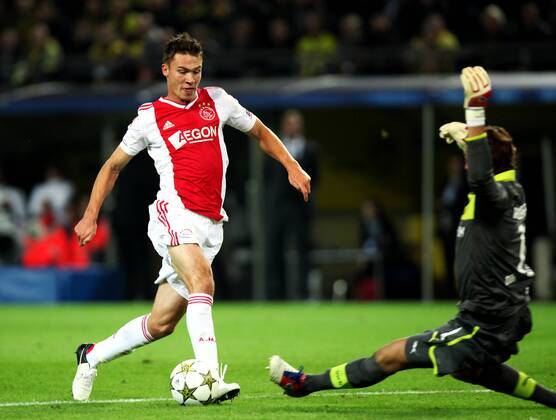 Dortmund Fußball Championsleague Borussia Dortmund - Ajax Amsterdam, v.l. Derk Boerrigter (Ajax), Roman Weidenfeller (BVB)