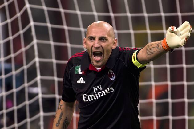 Cristian Abbiati (Milan), SEPTEMBER 18, 2012 - Football Soccer : UEFA Champions League Group C match between Milan 0-0 RSC Anderlecht at Giuseppe Meazza Stadium (San Siro) in Milano, Italy.  ( ptmb033846)
